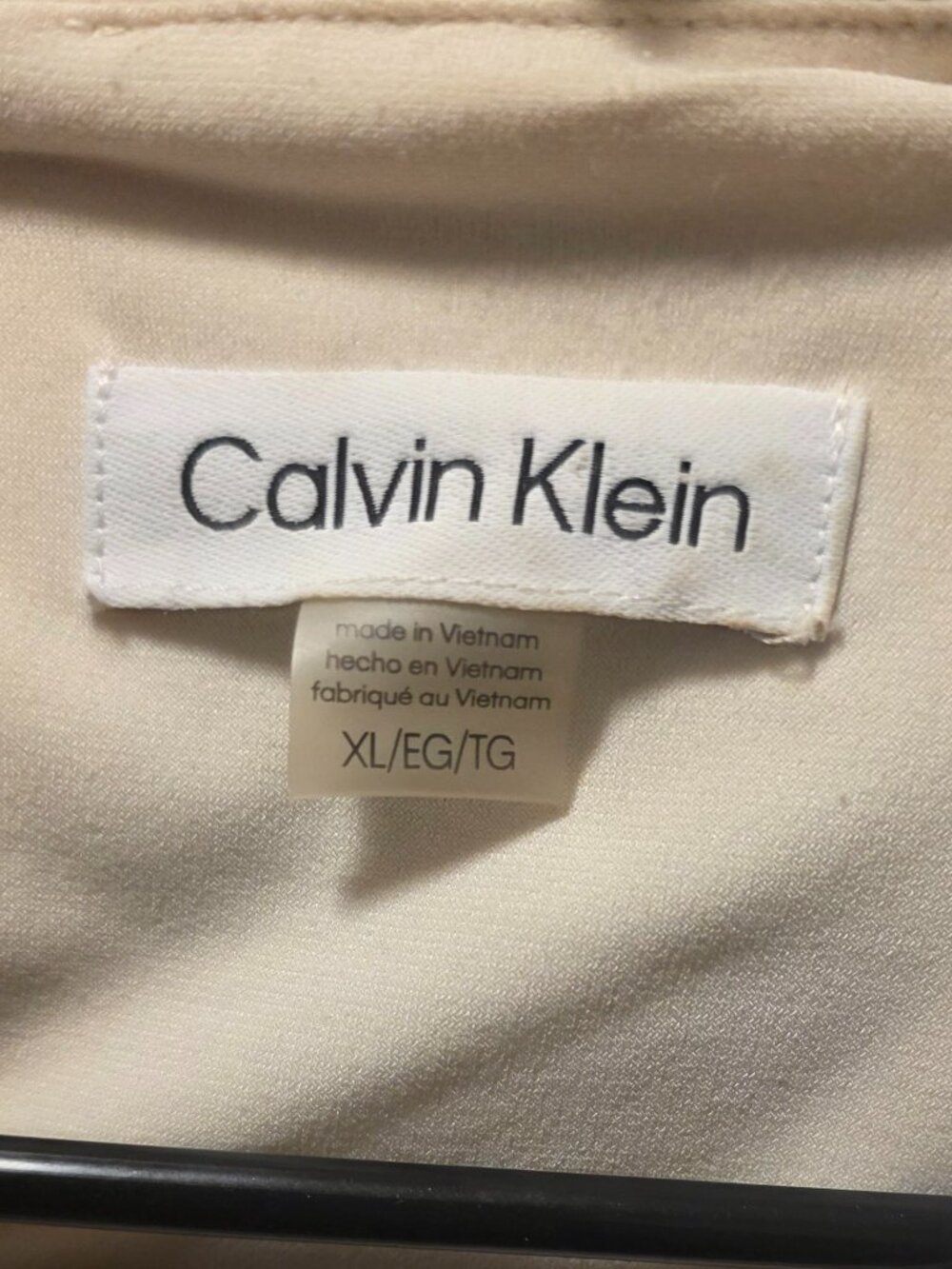 Calvin Klein Cream Pleated Neck Sleeveless Blouse - Picture 11 of 11